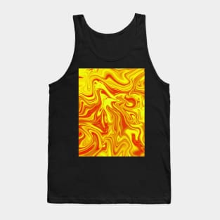 Yellow and Red Digital Fluid Art Tank Top